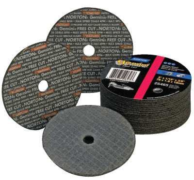 Gemini Reinforced Cut-Off Wheel, Type 1, 2 in Dia, .035 in Thick, 1/8 in Arbor