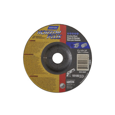 Type 27 NorZon Plus Depressed Center Grinding Wheels, 6 in Dia, 20 Grit