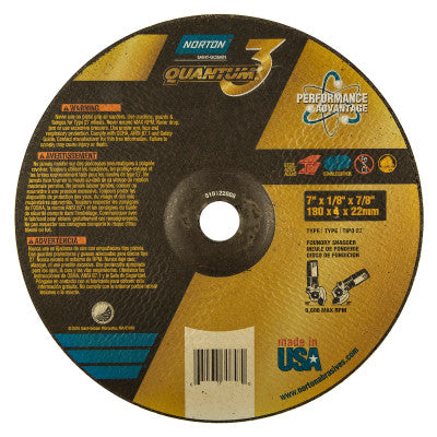 All-Wheel Grinds, 7 in Dia., 7/8 in Arbor, 24 Grit, Ceramic
