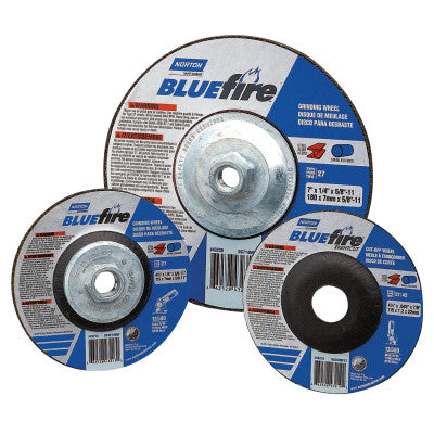 BlueFire Depressed Center Wheels, 6" Dia, 7/8" Arbor, 1/4" Thick, 24 Grit