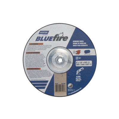 BlueFire Depressed Center Wheels, 9" Dia, 5/8" Arbor, 1/4" Thick, 24 Grit
