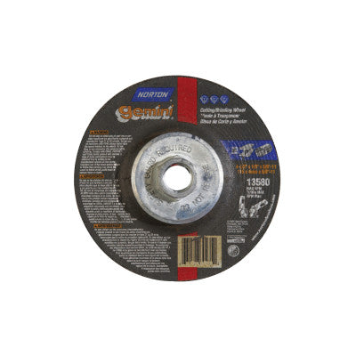 Gemini Cut-Off Wheel, Type 27, 1/8 in Thick, 5 in Arbor