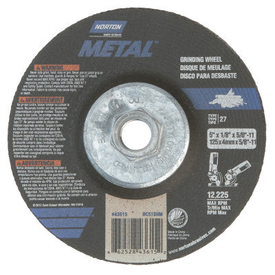 Gemini Depressed Center Wheel, 7" Dia, 1/8" Thick, 7/8" Arbor