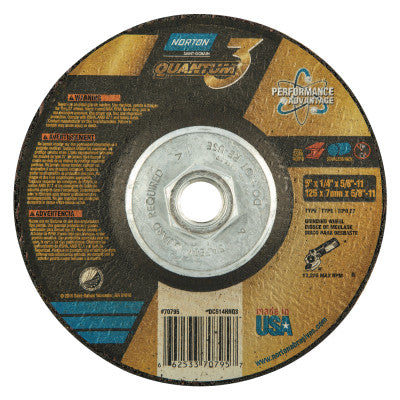 Quantum3 Cut-off Wheel, 5 in Dia, 1/4 in Thick, 5/8 in - 11 Arbor