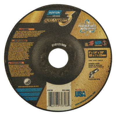 Quantum3 Cut-off Wheel, 5 in Dia, 1/4 in Thick, 7/8 in Arbor