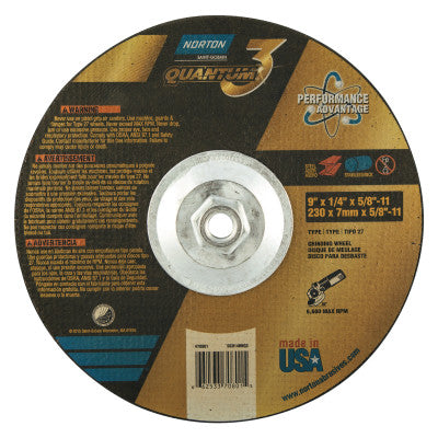 Quantum3 Cut-off Wheel, 9 in Dia, 1/4 in Thick, 5/8 in - 11 Arbor