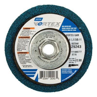 Bear-Tex Vortex Rapid Blend Non-Woven Depressed Center Discs, 4.5 Dia, Al. Oxide