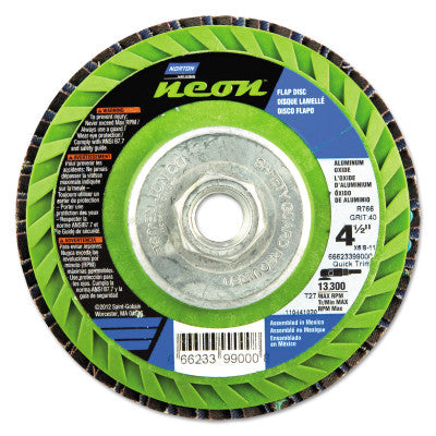 Type 27 Flat Flap Discs, 4 1/2 in Dia, 60 Grit, 5/8 in Arbor, 13,300 rpm