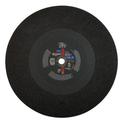 Stationary Reinforced Cut-Off Wheel, 20 in Dia, 3/16 in Thick, Aluminum Oxide