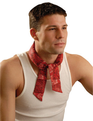 MiraCool Neck Bandanas, 2 in X 34 in, Cowboy Red