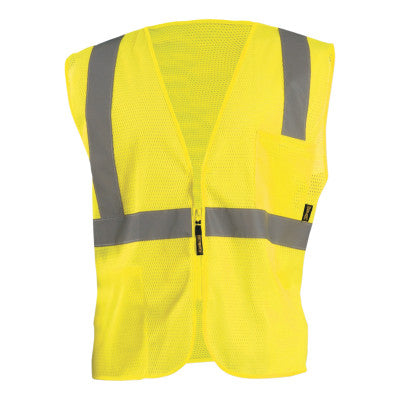 High Visibility Value Mesh Standard Zipper Safety Vests, 5X-Large