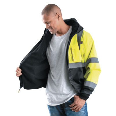 Three-Way Black Bottom Bomber Jacket, 3X-Large, Black/Neon Yellow