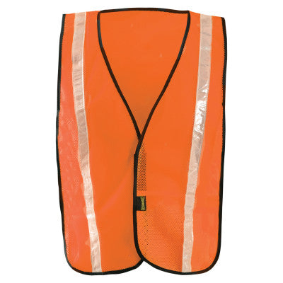 Non-ANSI Economy Mesh Vests with Gloss Reflective Tape, XL, Hi-Viz Orange/Yellow