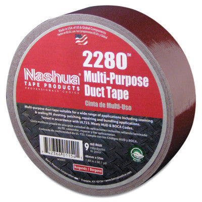 2280 General Purpose Duct Tapes, Burgundy, 55m x 48mm x 9 mil