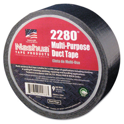 2280 General Purpose Duct Tapes, Black, 55m x 48mm x 9 mil