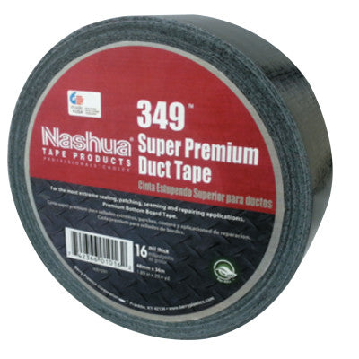 349 Super Premium Duct Tapes, Black, 48 mm x 36 m x 16 mil