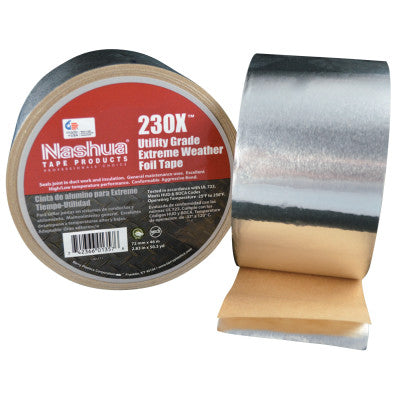 Extreme Weather Foil Tapes, 72 mm X 46 m, 3 mil, Silver Aluminum