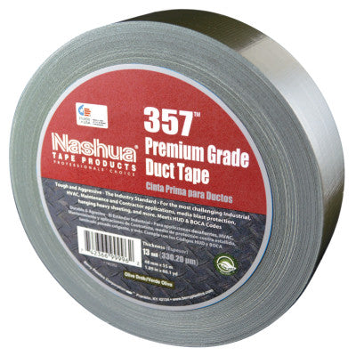 Premium Duct Tapes, 2 in x 60 yd x 13 mm, Olive Drab