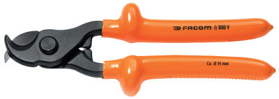 Insulated Ratchet Cable Cutters, 1 3/4 in Cap., 12 in Long, Center Cut