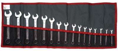 16 Piece Short Combination Wrench Sets,  Points, Metric