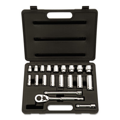 20 Piece Standard & Deep Socket Sets, 3/8 in, 12 Point