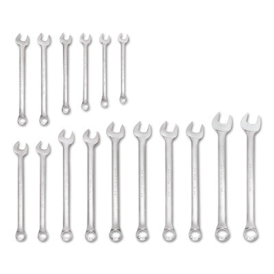 Torqueplus 12-Point Combination Wrench Sets, 16 Piece, Inch, Flat Handle, Satin