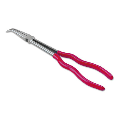 Long Reach Bent Needle Nose Pliers, Forged Alloy Steel, 11 3/8 in