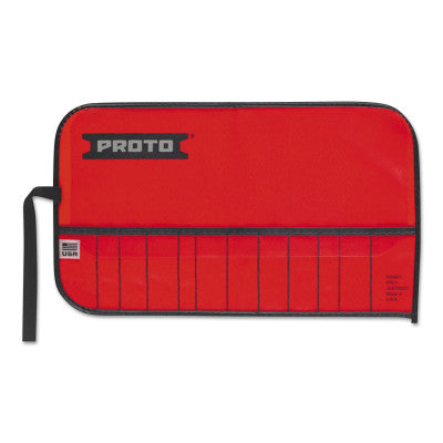 Vinyl Tool Kit Pouches, 12 Compartments, Red, Vinyl