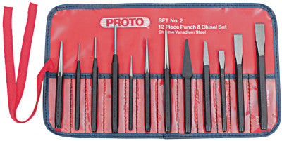 Punch & Chisel Sets, English, 8 Punches, 3 Chisels