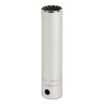 Spline Sockets, #10 Spline, 1/4 in Drive, Deep, 5/16 in, 12 Points