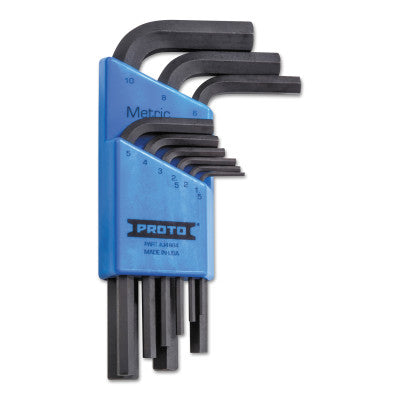 Metric Hex Key Sets, 9 per holder, Hex Tip, Metric