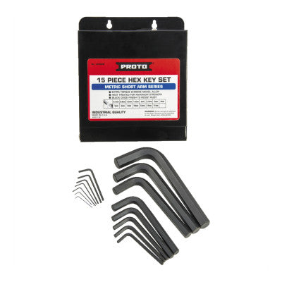 Metric Hex Key Sets, 15 per box, Hex Tip, Metric