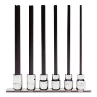 6 Piece Metric Extra-Long Hex Bit Socket Sets, 3/8 in