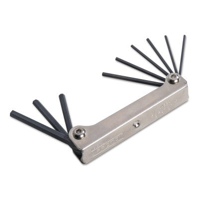 9 Pc. Folding Hex Key Sets, Hex Tip, Inch