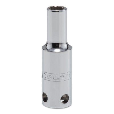 Tether-Ready Drive Deep Sockets, 3/8 in Drive, 7 mm, 2 1/8 in L, 12 Points