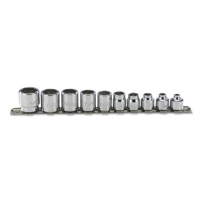 10 Piece Super Short Socket Sets, 3/8 in, 6 Point