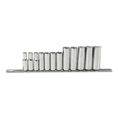 Torqueplus 12 Piece Metric Deep Socket Sets, 3/8 in, 6 Point