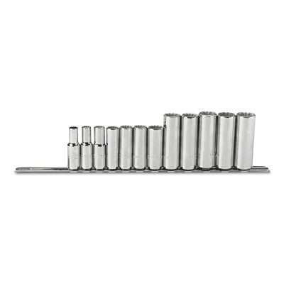 Torqueplus 12 Piece Metric Deep Socket Sets, 3/8 in, 12 Point