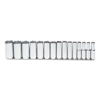 Torqueplus 15 Pc Deep Socket Sets, 1/2 in, 6 Point