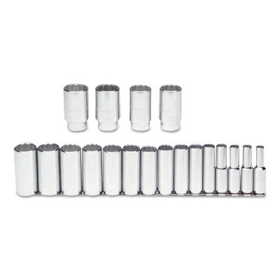Torqueplus 19 Piece Deep Socket Sets, 1/2 in, 12 Point