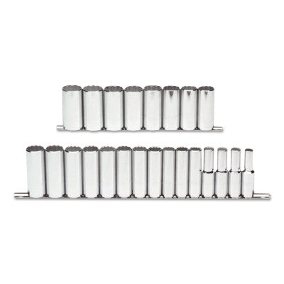 Torqueplus 23 Piece Metric Deep Socket Sets, 1/2 in, 12 Point