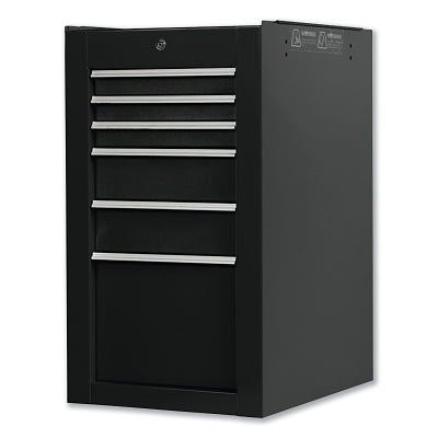 SIDE CAB 19-1/2 IN 6 DRAWER BLACK