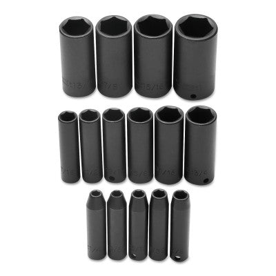 TorquePlus 15 Pc Deep Impact Socket Set, 3/8 in, 6 Point