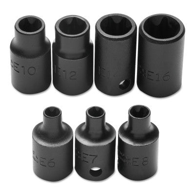 7 Piece Female Torx Impact Socket Sets, 3/8 in