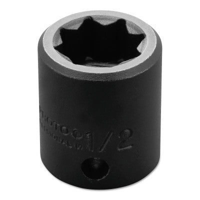 Torqueplus Impact Sockets 3/8 in, 3/8" Dr, 1/2 in, 8 Pt