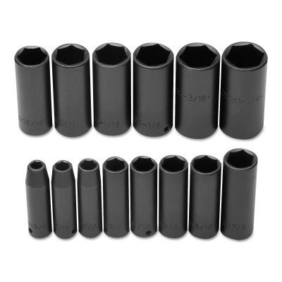 TorquePlus 15 Pc Deep Impact Socket Set, 1/2 in, 6 Point