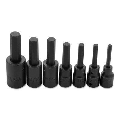 7 Pc. Hex Bit Impact Socket Set, 1/2 in