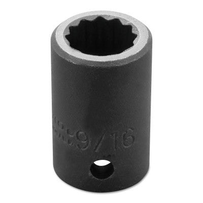 Torqueplus Impact Sockets, 1/2 in Drive, 9/16 in Opening, 12 Points