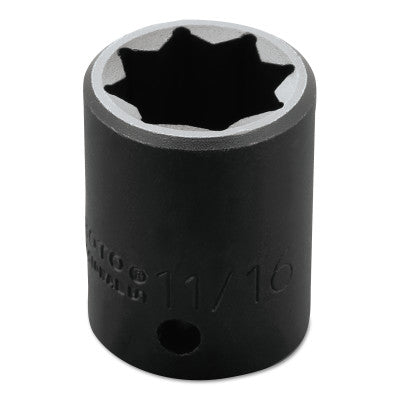 Torqueplus Impact Sockets, 1/2 in Drive, 11/16 in Opening, 8 Points