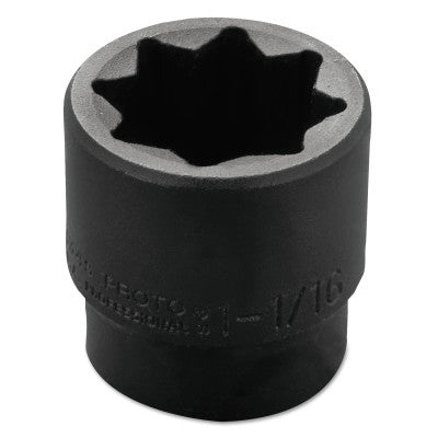 Torqueplus Impact Sockets, 1/2 in Drive, 1 1/16 in Opening, 8 Points